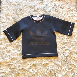 Adidas Navy Blue Matte Trefoil Logo Sz XS